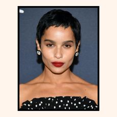 Zoe Kravitz with a pixie cut, one of the best hairstyles for a heart-shaped face