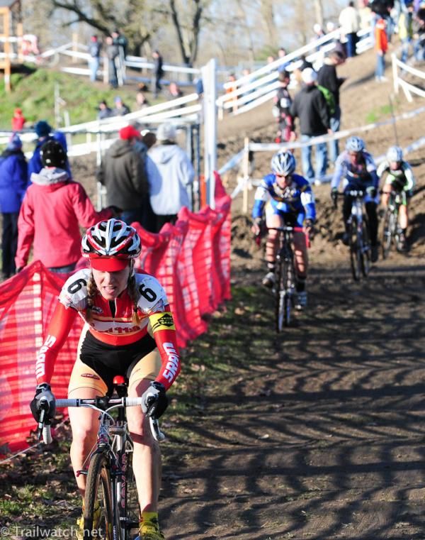 Barb Howe (Ibis and the Danger Twins) on the back stretch.