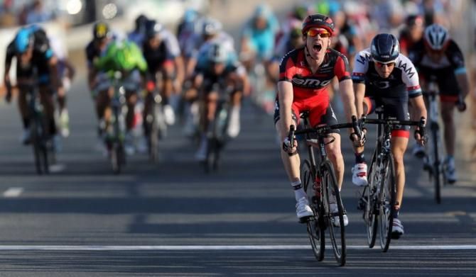 Brent Bookwalter (BMC) pips Elmiger and Rast to the stage win
