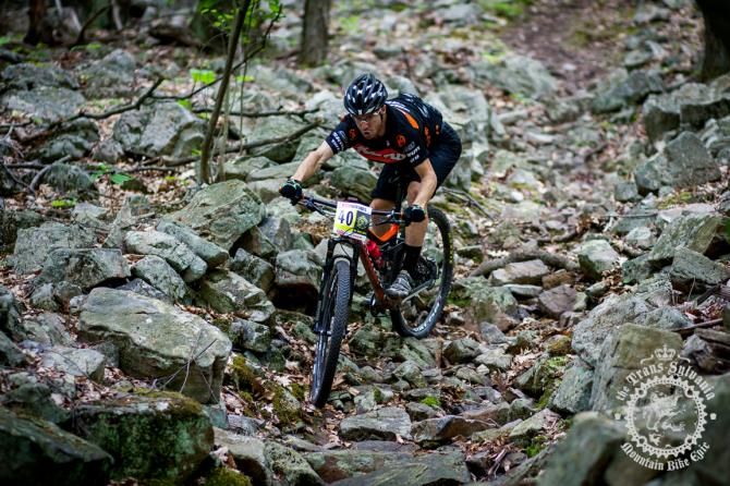 Spencer Paxson picks his way through Wildcat Gap as he finishes the fourth stage