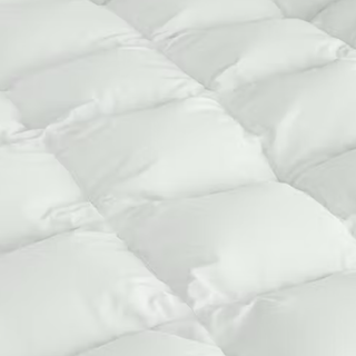 a white comforter up close