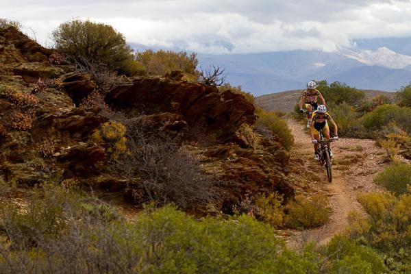 Stage winners and race leaders Christoph Sauser and Burry Stander from 36One Songo Specialized