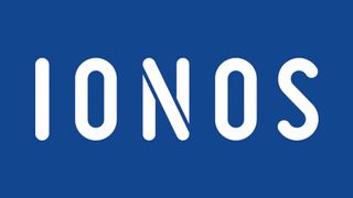 IONOS logo on blue background