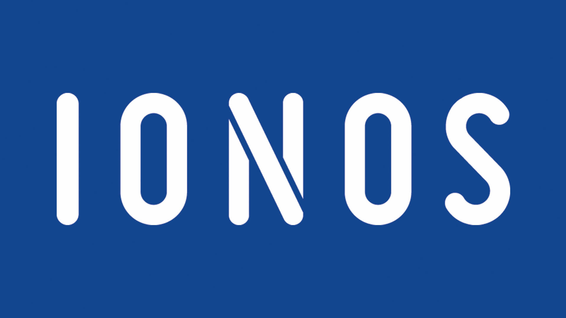 IONOS logo on blue background
