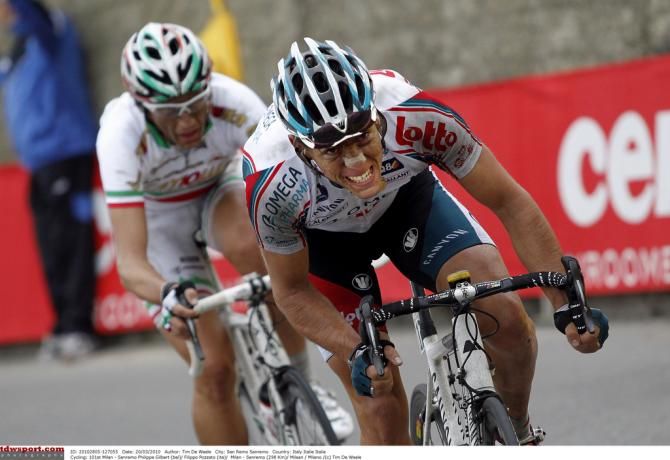 Philippe Gilbert and Filippo Pozzato battle it out in 2010