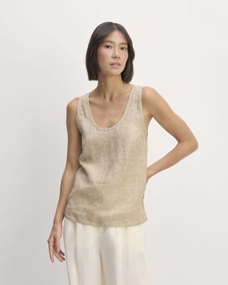 The Linen Scoop-Neck Tank