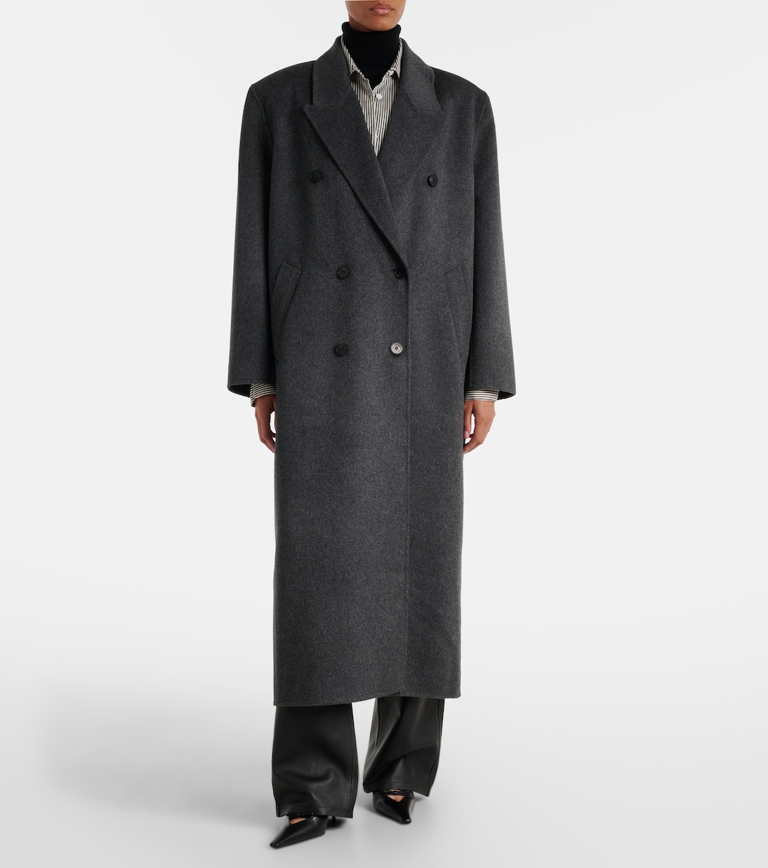Gaia Double-Breasted Wool-Blend Coat