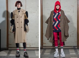 Junya Watanabe: coats featured fake fur detailing