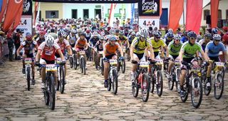 Racers set out for a stage of the Brasil Ride