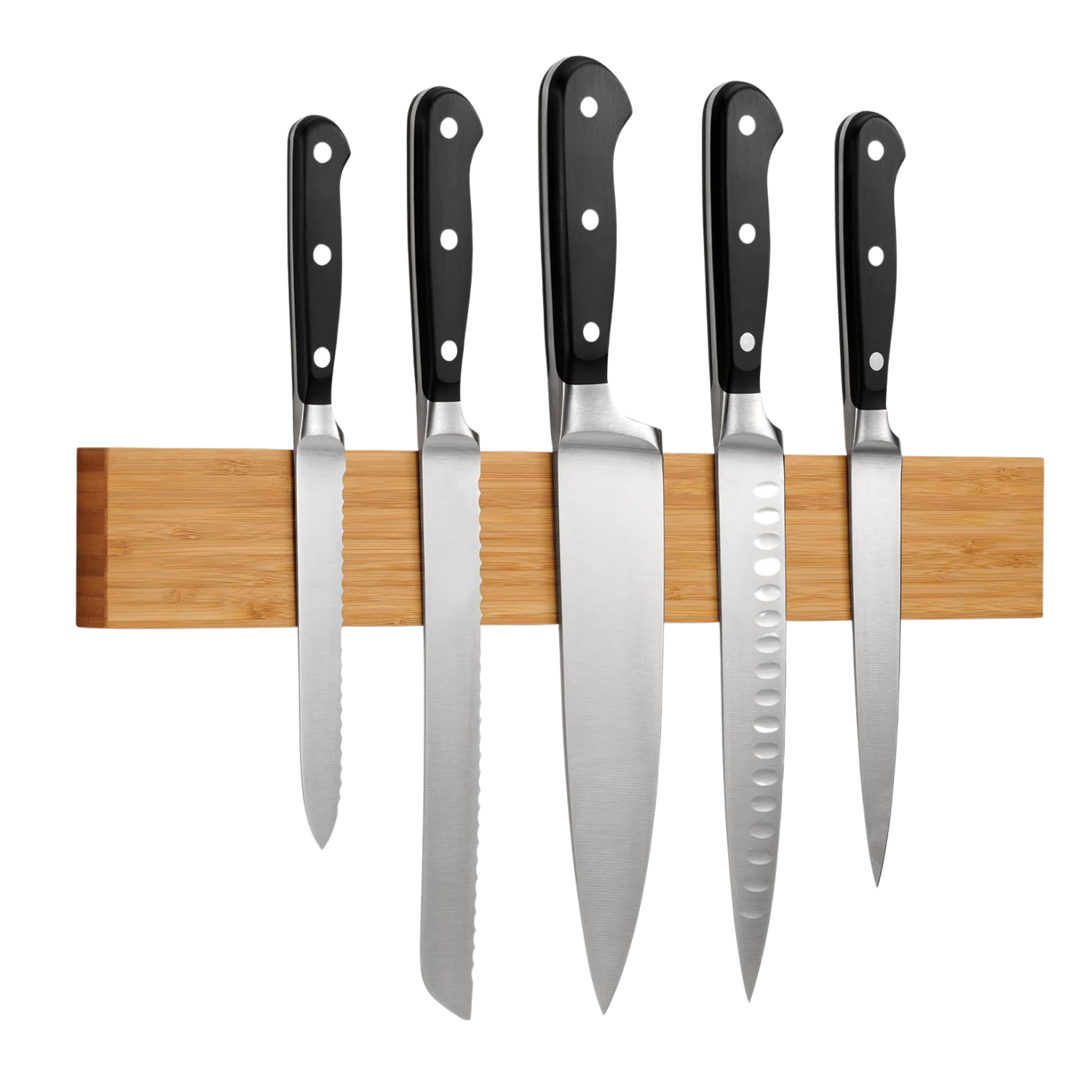 A magnetic knife rack