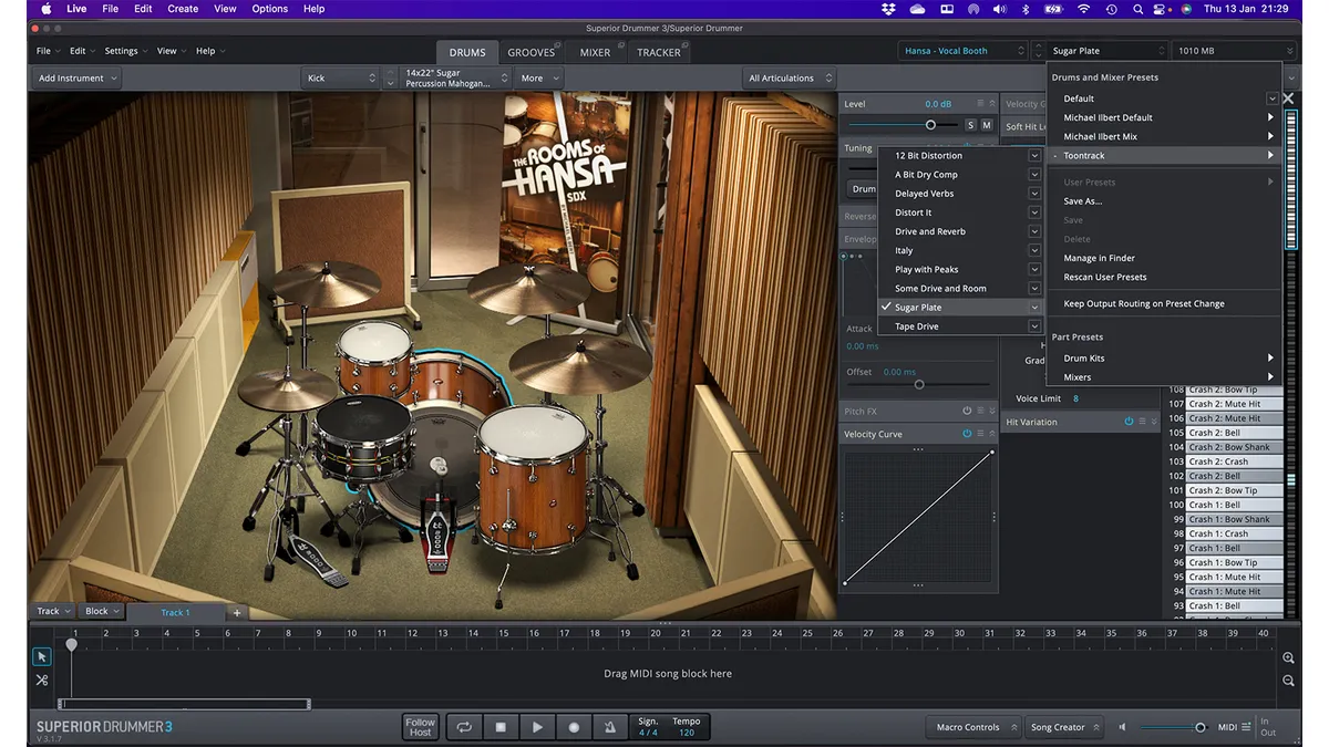 Superior Drummer Rooms of Hansa
