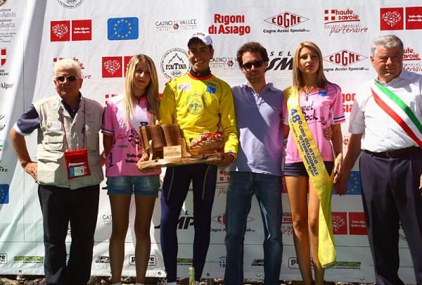 Winner Fabio Aru (Team Palazzago) on the podium
