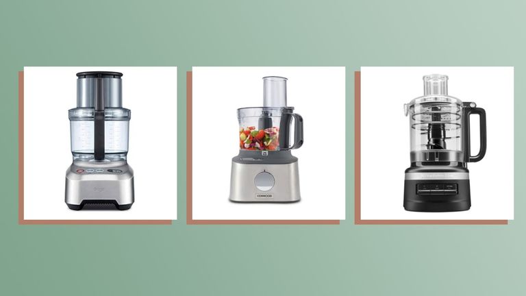 A composite image of three of the best food processors 2022