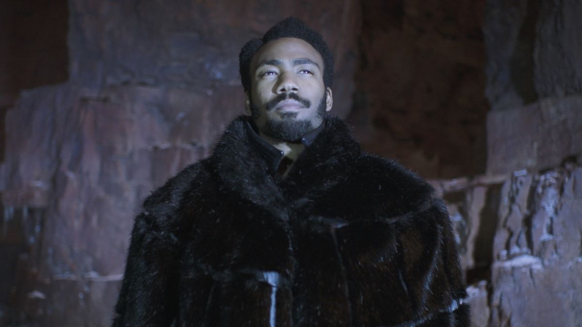 Lando in fur coat in Solo: A Star Wars Story