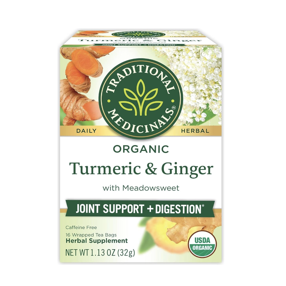 Traditional Medicinals Tea Turmeric Meadowsweet & Ginger,16 Count.