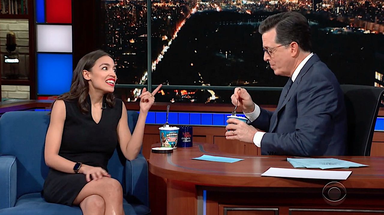 Stephen Colbert and Alexandria Ocasio-Cortez talk social media, taxes