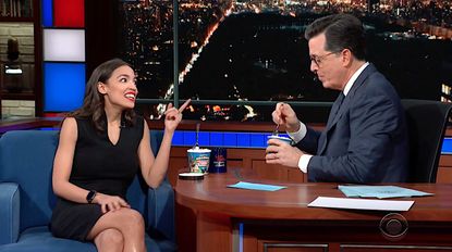 Stephen Colbert and Alexandria Ocasio-Cortez talk social media, taxes