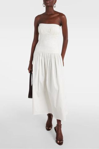 Tove Lauryn strapless cotton-blend midi dress