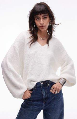 Topshop, Oversize V-Neck Sweater