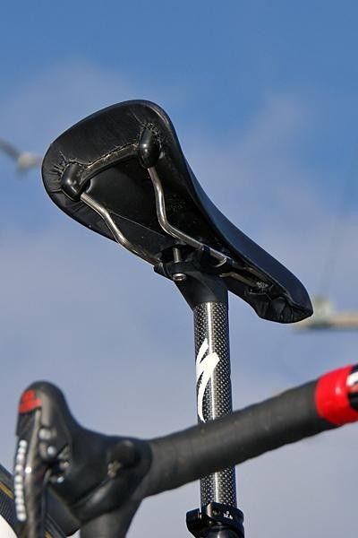 Specialized has gotten Quick Step to use its wheels now but the team still perches itself atop its own saddles.