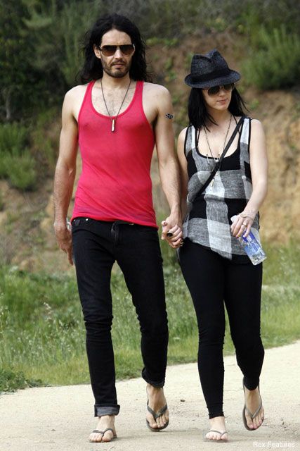 Russell Brand &amp; Katy Perry - Russell Brand bachelor party - Katy Perry &amp; Russell Brand - Celebrity News - Marie Claire