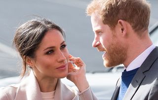 BELFAST, UNITED KINGDOM - MARCH 23: Prince Harry and Meghan Markle attend an event to mark the second year of youth-led peace-building initiative Amazing the Space at the Eikon Exhibition Centre on March 23, 2018 in Lisburn, Northern Ireland. (Photo by Samir Hussein/Samir Hussein/WireImage)