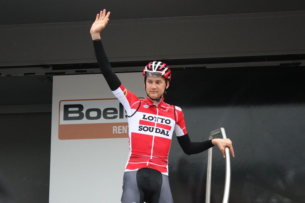Tim Wellens is introduced to the crowd