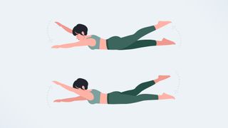 an illo of a woman doing the swimmers exercise