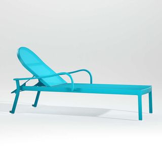 an aqua outdoor chaise lounge