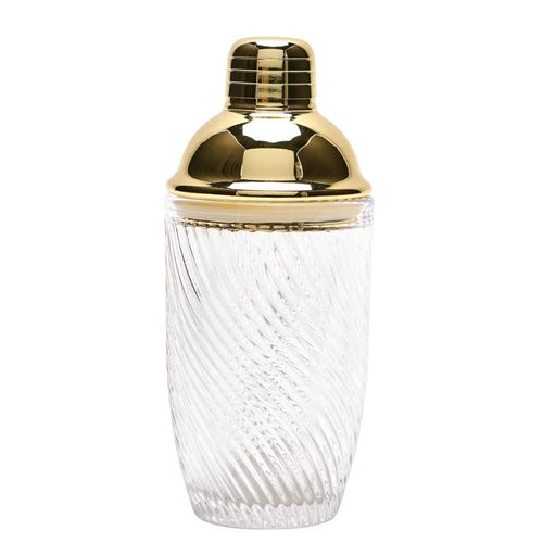 Swirl Clear Glass Cocktail Shaker
