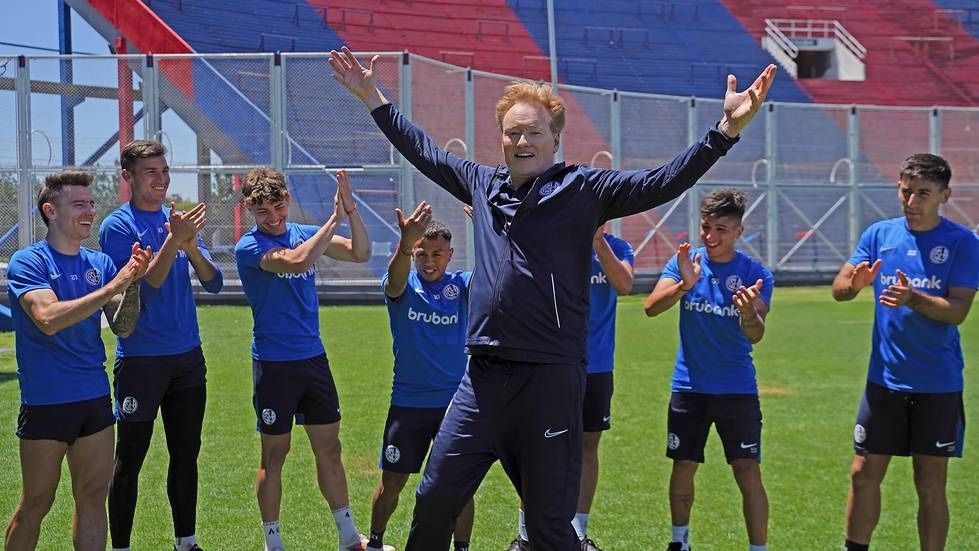 Conan O&#039;Brien plays soccer in Argentina