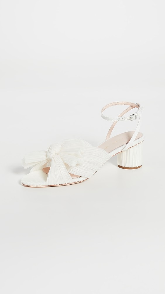 Loeffler Randall Dahlia Pleated Bow Heels with Ankle Strap