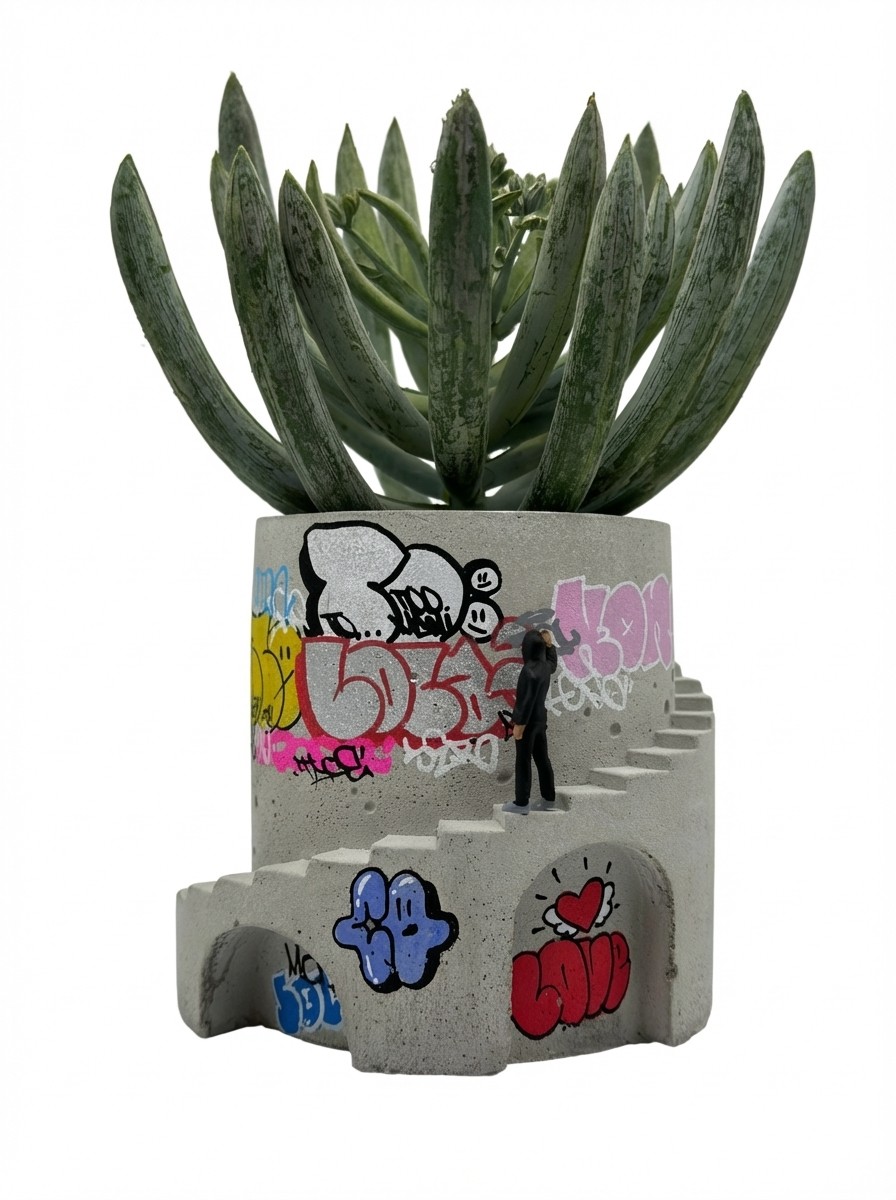 Handmade Graffiti Planter