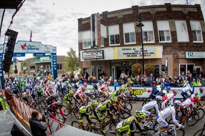 Today's race rolls out of downtown Innisfail