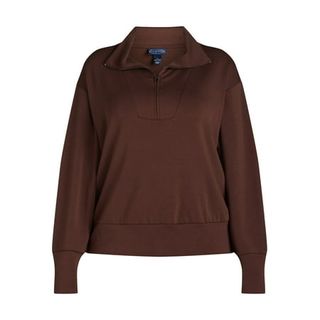 Scoop Women’s & Women's Plus Ultimate Scubaknit Half Zip Sweatshirt, Sizes Xs-4x