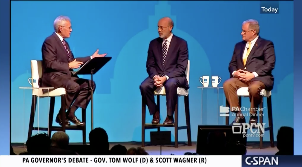 Alex Trebek moderating the Pennsylvania governor&amp;#039;s debate. 