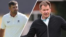 Bryson DeChambeau and Nick Faldo react to missed shots