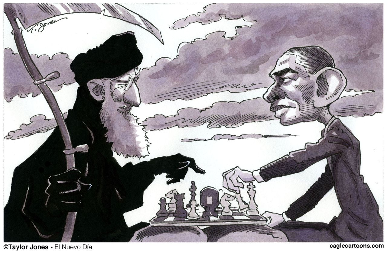 Obama cartoon World Iran Nuclear Deal