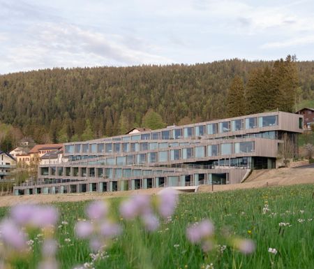 exterior of BIG's new Hôtel des Horlogers for Audemars Piguet