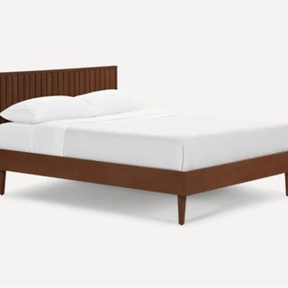 Chorus Bed with Wood Headboard against a white background.
