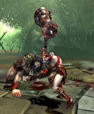 God of War II also features new spells and weapons, such as the Barbarian Hammer, but they fall by the wayside and weren't used very much by either Rob or Travis.