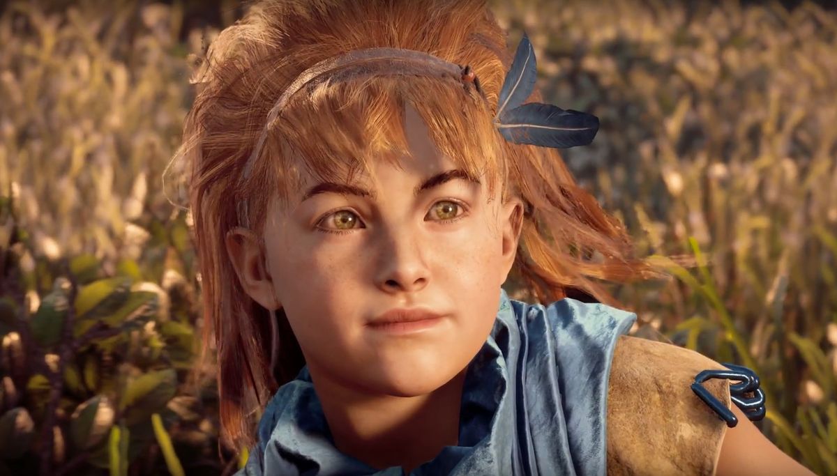 Aloy looks up