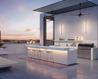 rooftop outdoor kitchen by Caesarstone