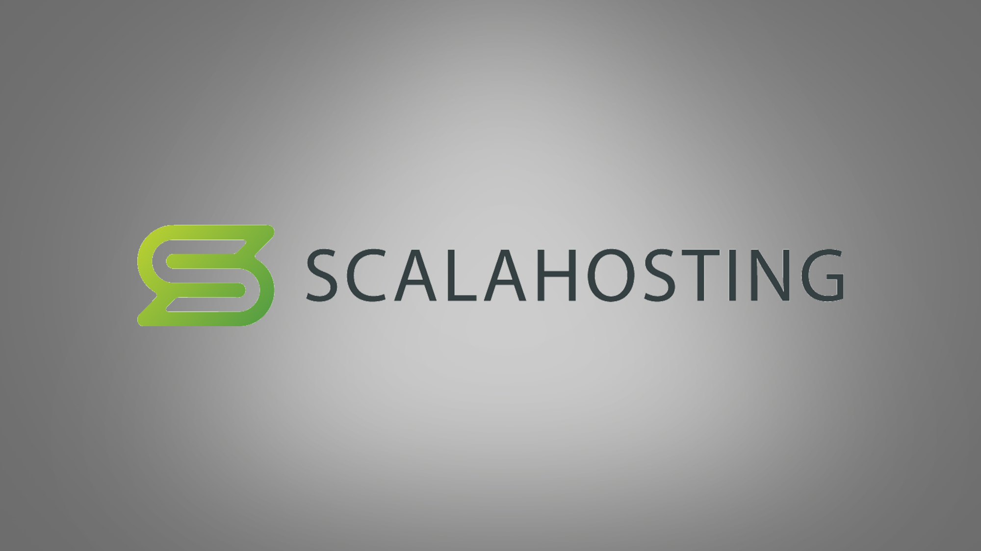 ScalaHosting logo on grey background