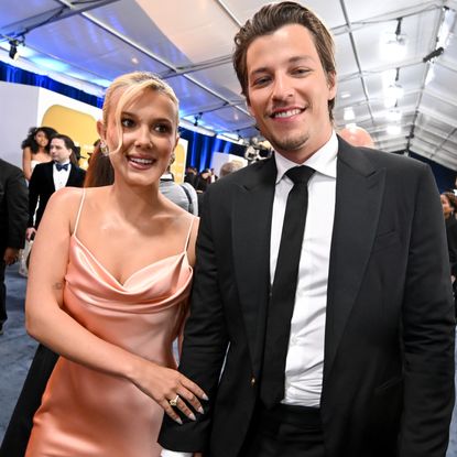 millie bobby brown and jake bongiovi at the 2025 SAG Awards 