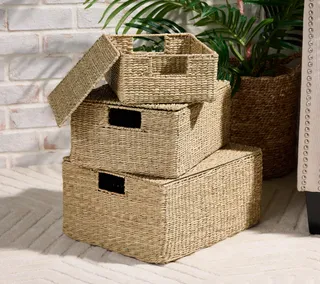 Set of 3 Seagrass Nested Storage Baskets by Valerie