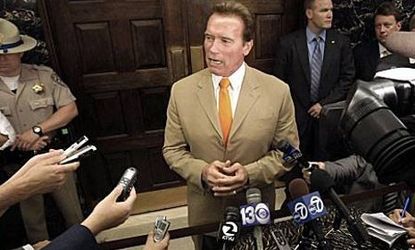 Arnold "The Govinator" Schwarzenegger is back on the movie market and could use some cash.