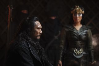 Bori Khan (Jason Scott Li) and Xianniang (Gong Li) in this scene from the live-action remake of Disney's Mulan.