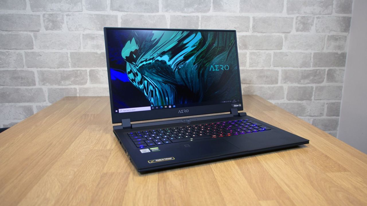 Gigabyte Aero 17 HDR YC angled view