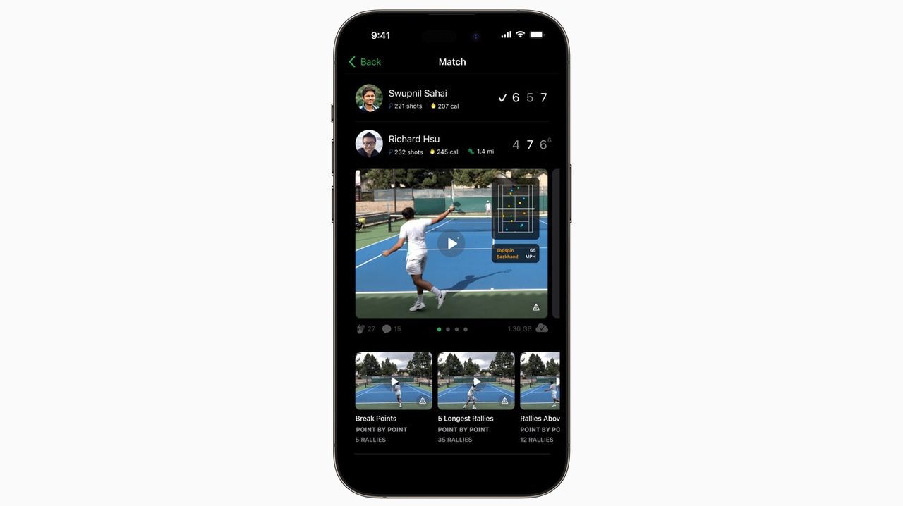 An image showing SwingVision on iPhone